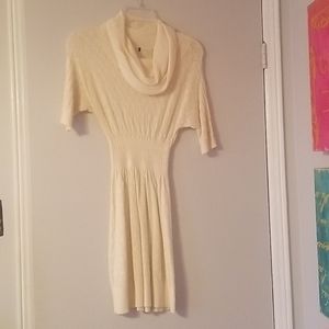 (🏷2/40)Cream knit cowl neck sweater dress